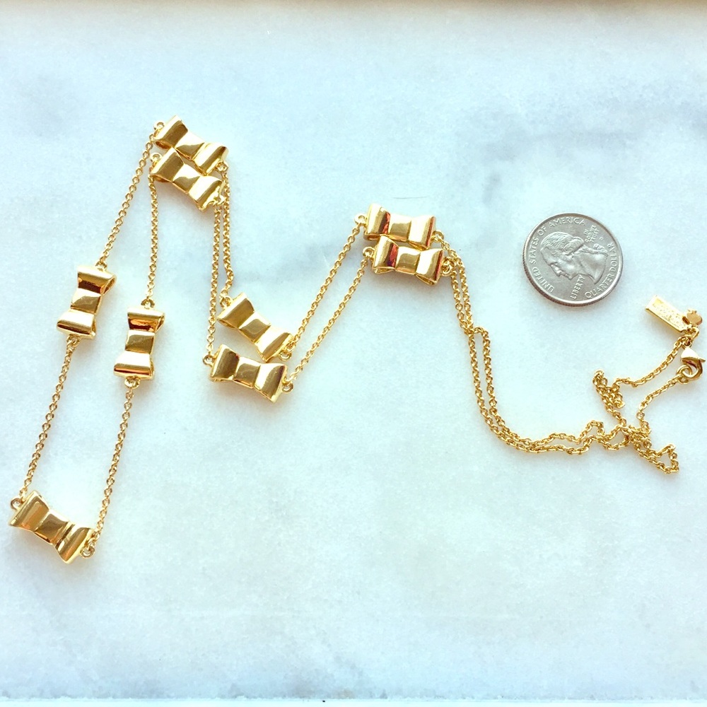 ♠️kate spade Take A Bow Necklace in Gold♠️